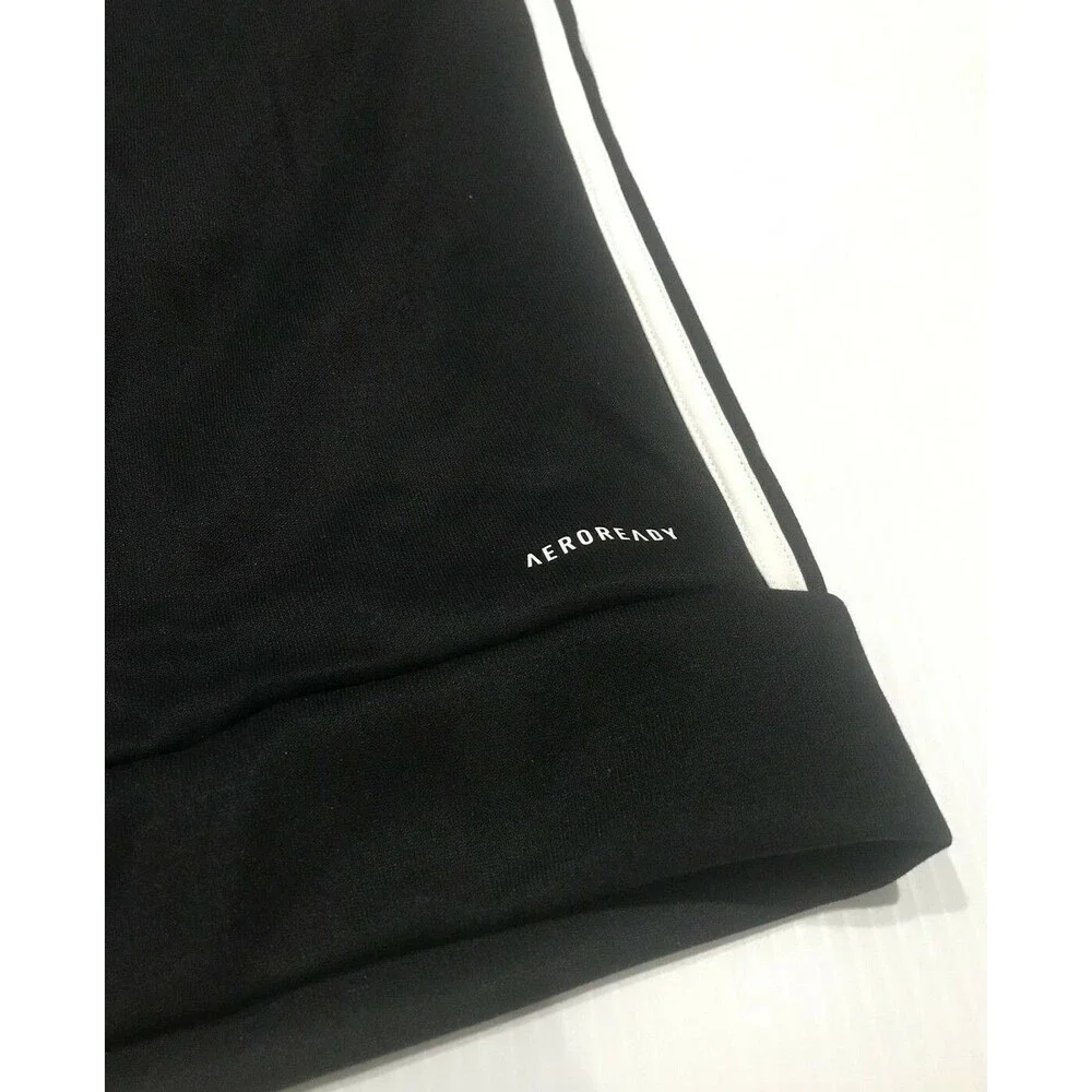 Adidas Transitional Track Jacket Zippered 3 Stripes Black Gameday Men's L